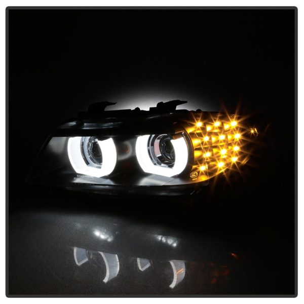 Spyder 09-12 BMW E90 3-Series 4DR Projector Headlights Halogen - LED - Black - PRO-YD-BMWE9009-BK Fashion