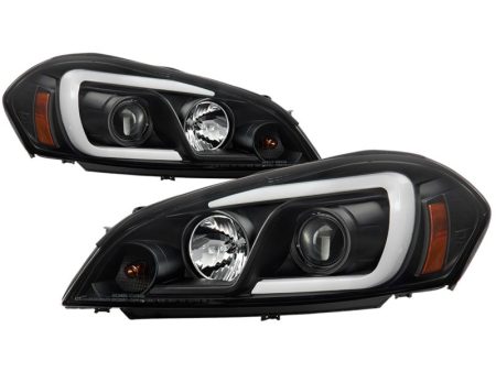 Spyder 06-13 Chevy Impala   06-07 Chevy Monte Carlo Projector Headlights - Light Bar - Black Fashion