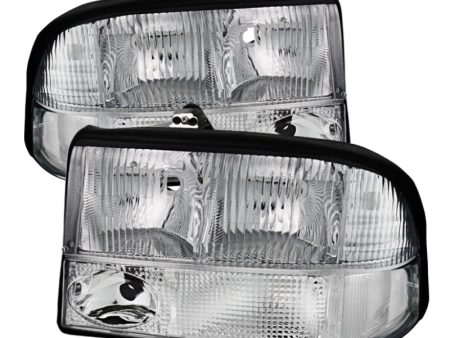 Xtune Oldsmobile Bravada 98-01 Crystal Headlights Chrome HD-JH-GS1598-AM-C Discount