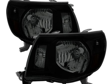 Xtune Toyota Tacoma 05-11 Amber Crystal Headlights Black Smoked HD-JH-TT05-AM-BSM Online Sale