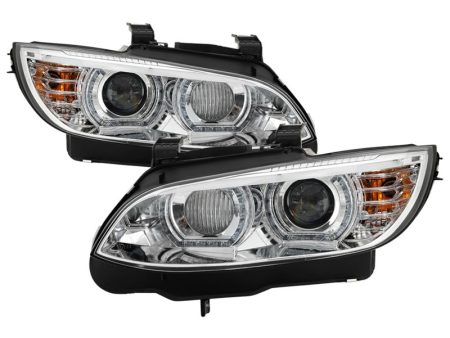 Spyder 08-10 BMW F92 3 Series Proj Headlight - High Beam H3 DRL LED - Chrome - PRO-YD-BMWE9208-DRL-C Online