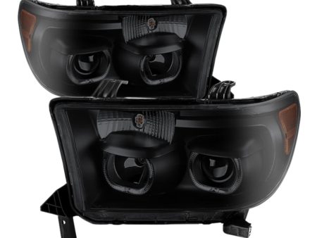 Xtune Toyota Tundra 07-13 Projector Headlights Eliminates AFS LED Halo Smoked PRO-JH-TTUN07-CFB-BSM Online now