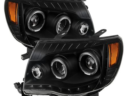 Xtune Toyota Tacoma 05-11 Halo Projector Headlights Black PRO-JH-TT05-LED-BK Online Sale