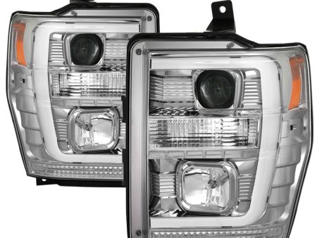 Spyder 08-10 Ford F-250 Ver 2 Proj Headlight - Switch Back Light Bar - Chrome - PRO-YD-FS08V2-SBLB-C Discount